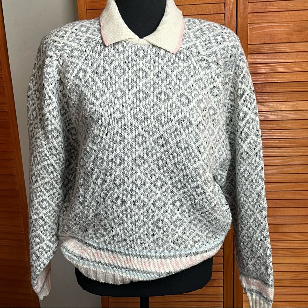 Vintage Lizsport Grey Wool Blend Sweater